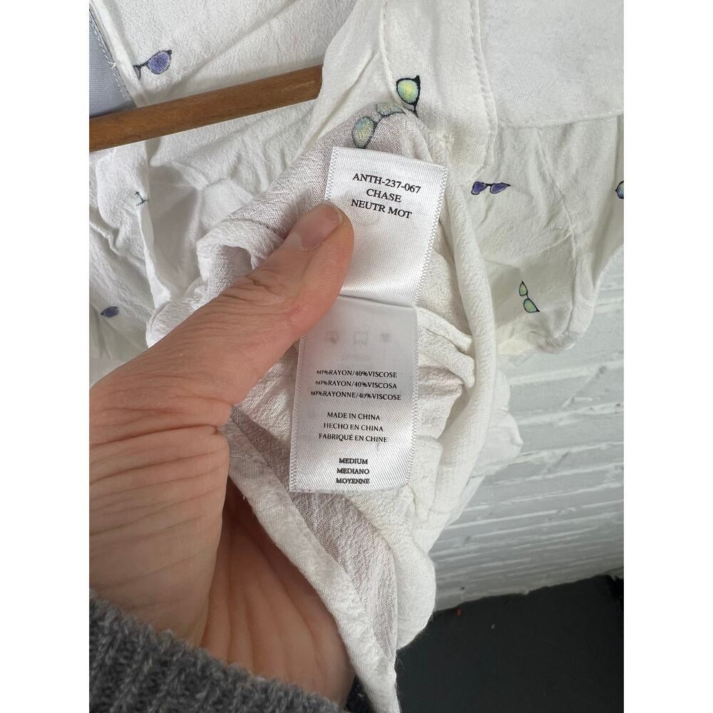 Rails Women's Button-Up Whitney Shirt Sunglasses Novelty Print White Size M - Picture 3 of 5